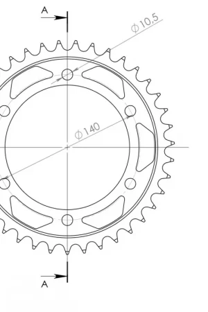 SUPERSPROX - REAR STEEL 44T, BLACK, 525 - Sprockets - Stevig en Duurzaam Garantie Inbegrepen
