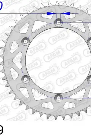 AFAM - REAR ALU 49T, 520 - Sprockets - Aluminium 49T In De Mode