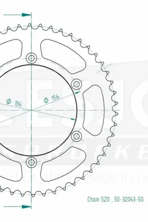 ESJOT - REAR STEEL 50T, 520 - Sprockets - Duurzaam en Betrouwbaar Origineel