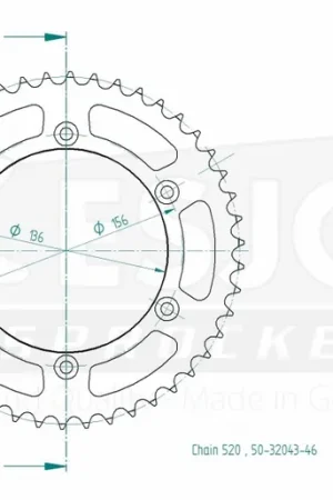 Voordeelprijs ESJOT - REAR STEEL 46T, 520 - Sprockets - Geschikt voor Husqvarna en Suzuki