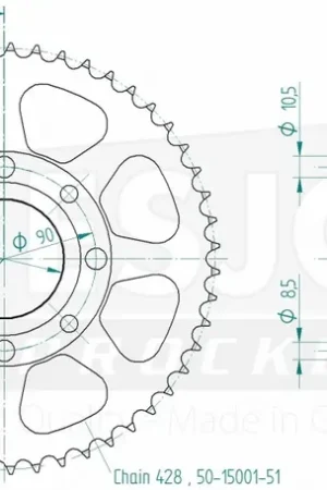 ESJOT - REAR STEEL 51T, 428 - Sprockets - 51T, 428 Budget