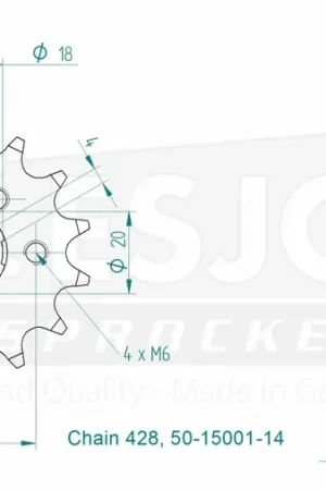 ESJOT - FRONT 14T, 428 - Sprockets - 14T Trendy
