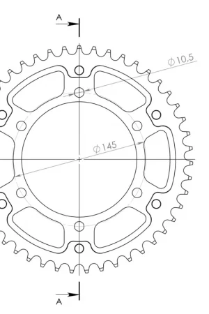 SUPERSPROX - REAR STEALTH 47T, GOLD, 520 - Sprockets - Stealth Design Laatste Kans