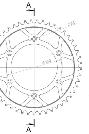 Trendy SUPERSPROX - REAR STEEL 49T, BLACK, 520 - Sprockets - Stalen achtertandwiel