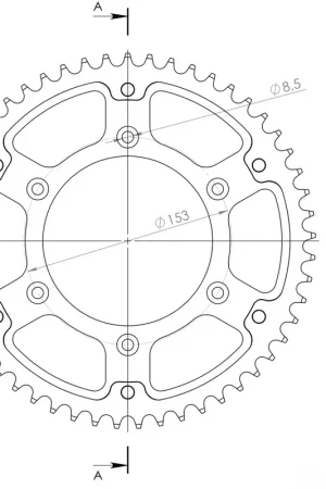 SUPERSPROX - REAR ALU 53T, GOLD, 520 - Sprockets - Aluminium Speciale Aanbieding