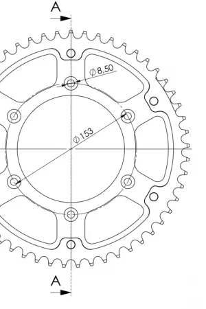 Modern SUPERSPROX - REAR ALU 55T - Sprockets - Zwart