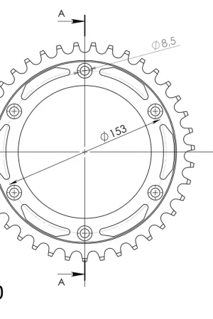 SUPERSPROX - REAR STEEL 39T, BLACK, 520 - Sprockets - Staal Direct Beschikbaar