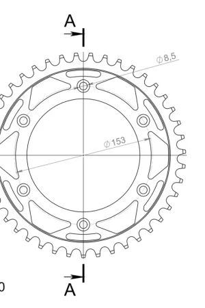 SUPERSPROX - REAR STEEL 43T, BLACK, 520 - Sprockets - Staal Hete Deal