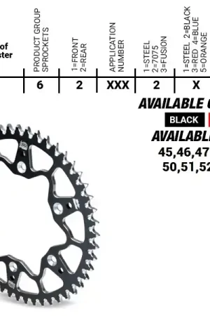 Nu Kopen MOTO MASTER - REAR ALU 53T - Sprockets - BLACK, 520
