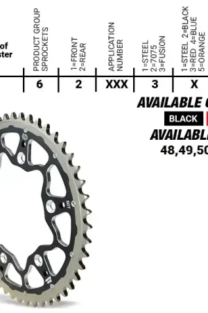 MOTO MASTER - REAR FUSION 50T - Sprockets - BLACK, 520 Voordeelprijs