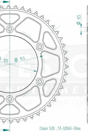Speciale Aanbieding ESJOT - REAR ALU 50T, 520 - Sprockets - Lichtgewicht en Duurzaam