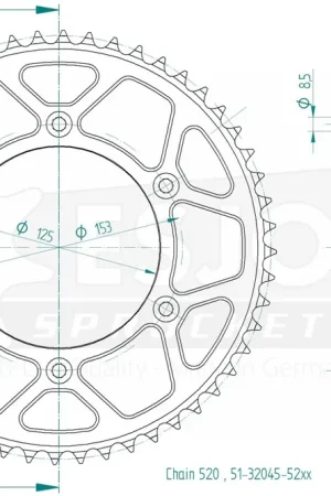 Goedkoop ESJOT - REAR ALU 52T - Sprockets - 520