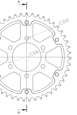 SUPERSPROX - REAR STEALTH 46T - Sprockets - Zilver 520 Exclusieve Aanbieding