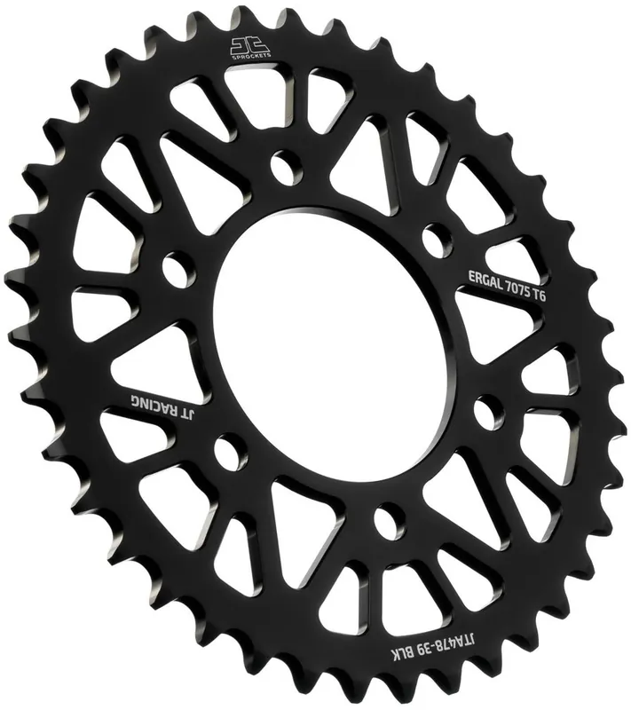 Voordeelprijs JT Sprockets - REAR RACELITE ALU 39T BLACK, 520 - Sprockets - Aluminium
