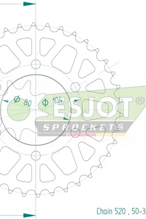 Trendy ESJOT - REAR STEEL 38T, 520 - Sprockets - Hoge kwaliteit