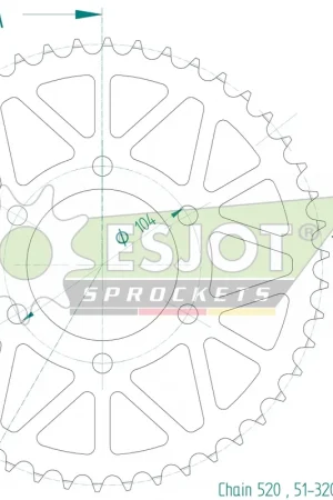 ESJOT - REAR ALU 46T, 520 - Sprockets - 46T Aluminium Alleen Vandaag