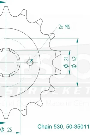 ESJOT - FRONT 18T, 530 - Sprockets - Compatibel met Honda Modern