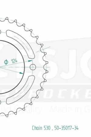 ESJOT - REAR STEEL 34T, 530 - Sprockets - Geschikt voor Honda Bestseller