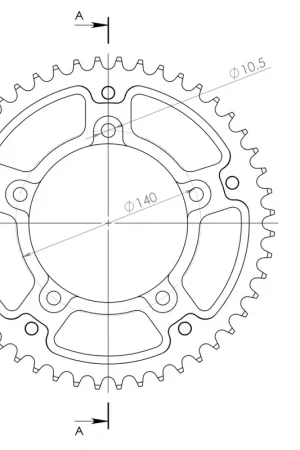 Beste Prijs SUPERSPROX - REAR STEALTH 47T, BLACK, 525 - Sprockets - Zwart