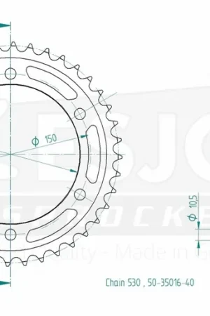 ESJOT - REAR 40T, 530 - Sprockets - Compatibel met Yamaha Snelle Levering