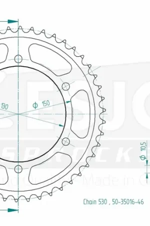Finale Uitverkoop ESJOT - REAR 46T, 530 - Sprockets - Geschikt voor Yamaha