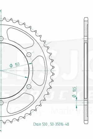 ESJOT - REAR 48T, 530 - Sprockets - 48T Aandrijving Gratis Retour