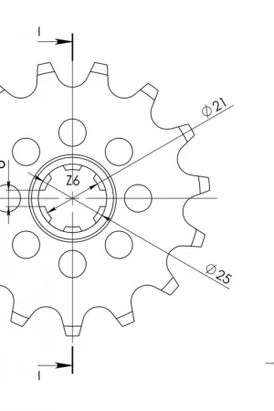 Luxe SUPERSPROX - FRONT 15T - Sprockets - Compatibel met Honda CB 750 K6 en K7