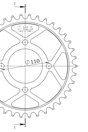 Gereduceerde Prijs SUPERSPROX - REAR STEEL 41T, BLACK, 630 - Sprockets - Staal