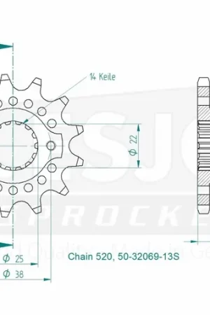 ESJOT - FRONT 13T - Sprockets - LIGHT 520 Superprijs