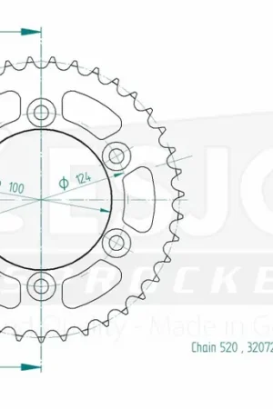 ESJOT - REAR STEEL 39T, 520 - Sprockets - Compatibel met Ducati Limited Edition