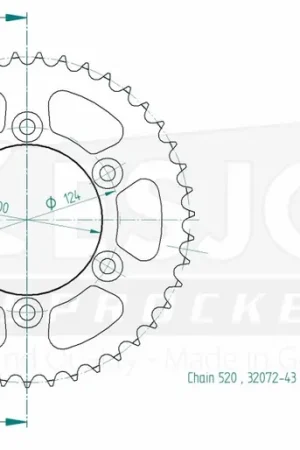 ESJOT - REAR STEEL 43T, 520 - Sprockets - Geschikt voor Ducati Lage Prijs