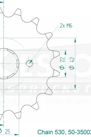 Nieuw ESJOT - FRONT 17T, 530 - Sprockets - 17T