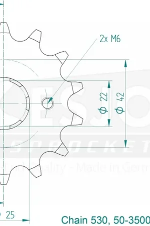 Finale Uitverkoop ESJOT - FRONT 14T, 530 - Sprockets - Compatibel met diverse Honda-modellen