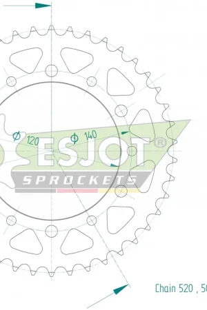 Gratis Retour ESJOT - REAR STEEL 42T, 520 - Sprockets - Compatibiliteit met Kawasaki