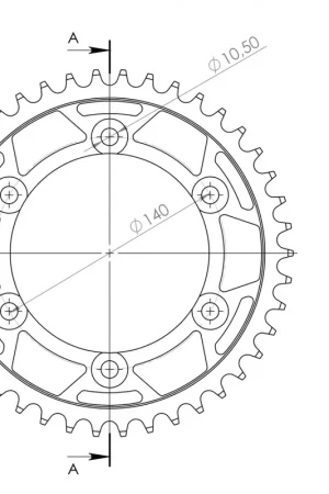 Goedkoop SUPERSPROX - REAR STEEL 42T, BLACK, 520 - Sprockets - Compatibel met Kawasaki