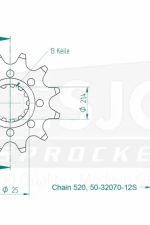 ESJOT - FRONT 12T, LIGHT, 520 - Sprockets - Compatibel met Kawasaki Aanbieding