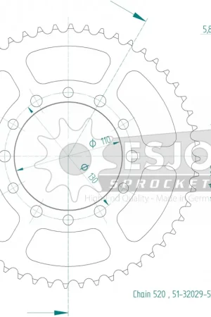 Favoriet ESJOT - REAR ALU 52T, 520 - Sprockets - Geschikt voor Kawasaki en Yamaha