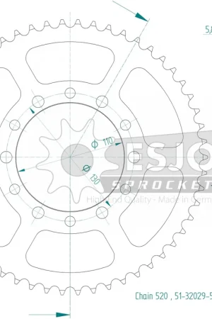 Actieprijs ESJOT - REAR ALU 54T - Sprockets - 520