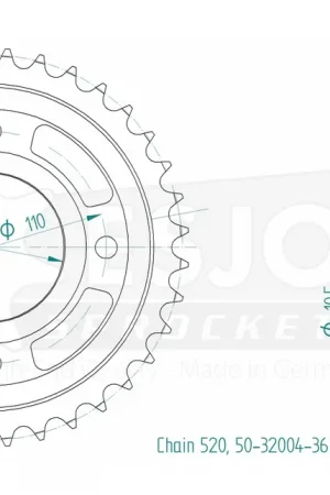 ESJOT - REAR STEEL 36T, 520 - Sprockets - Geschikt voor Honda Gecertificeerd