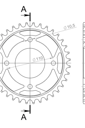 Betrouwbaar SUPERSPROX - REAR STEEL 36T, BLACK, 530 - Sprockets - Geschikt voor Honda Cb 400 n