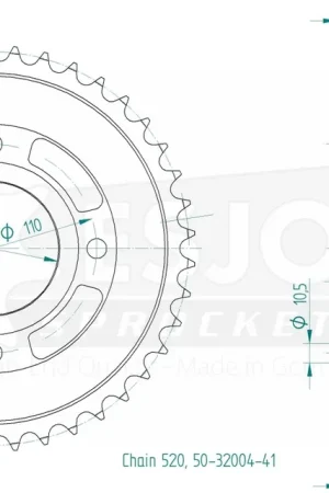 Aanbieding ESJOT - REAR STEEL 41T, 520 - Sprockets - Geschikt voor diverse Honda modellen