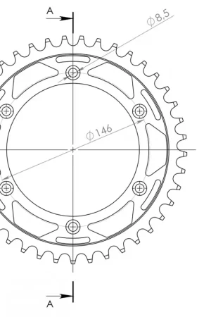 SUPERSPROX - REAR STEEL 41T, BLACK, 520 - Sprockets - Geschikt voor diverse Suzuki modellen Exclusief