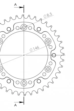 SUPERSPROX - REAR ALU 40T, BLACK, 520 - Sprockets - Lichtgewicht, Duurzaam, Compatibel met meerdere modellen Plaats Bestelling