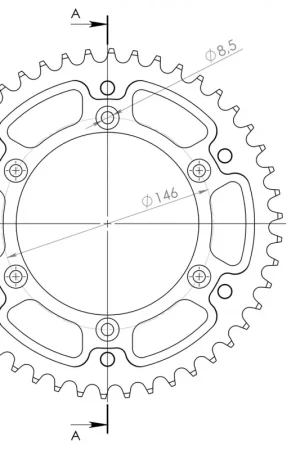 SUPERSPROX - REAR ALU 47T, BLACK, 520 - Sprocket - Lichtgewicht en duurzaam Groothandel