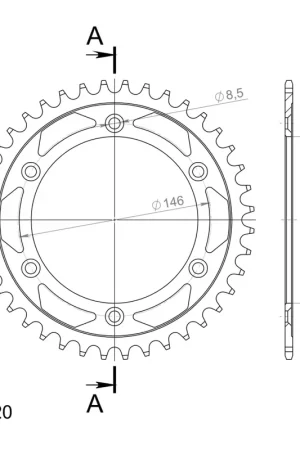 Gratis Verzending SUPERSPROX - REAR STEEL 40T, BLACK, 520 - Sprockets - Stalen Achtertandwiel