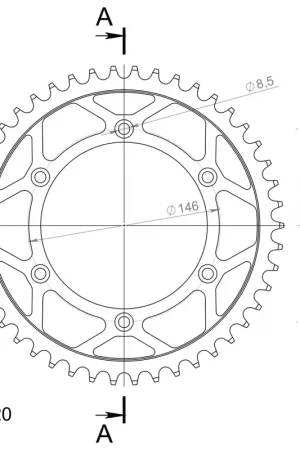 SUPERSPROX - REAR STEEL 46T, BLACK, 520 - Sprockets - 46T Topkwaliteit