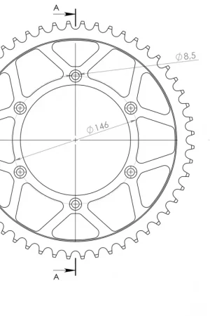 Direct Beschikbaar SUPERSPROX - REAR STEEL 51T - Sprockets - Zwart, 520