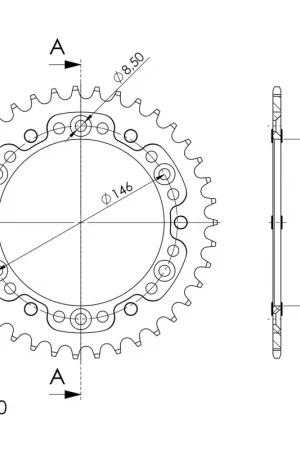 SUPERSPROX - REAR STEALTH 38T, GOLD, 520 - Sprockets - Hoogwaardige kwaliteit Nieuw