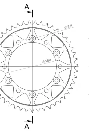 SUPERSPROX - REAR STEEL 47T, BLACK, 520 - Sprockets - 47T In De Mode