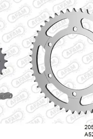 Seizoensaanbieding AFAM - 520XMR3 110 MRS (RIVET) & SPROCKETS - Chain Kits - STEEL